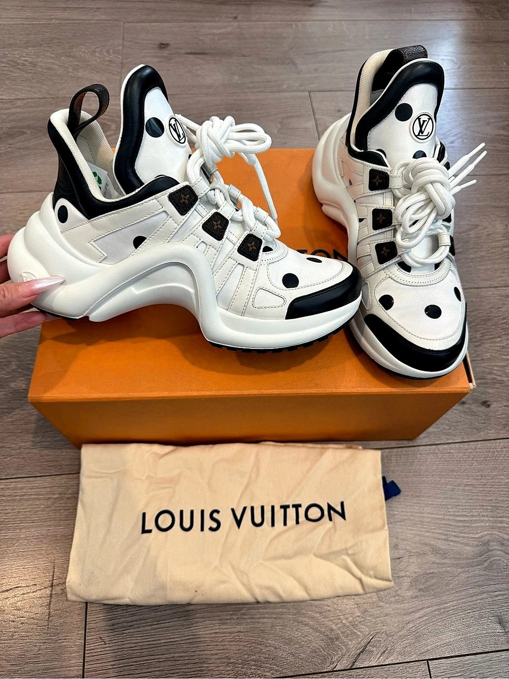 Louis Vuitton LV Archlight Sneaker Polka Dot White & Black